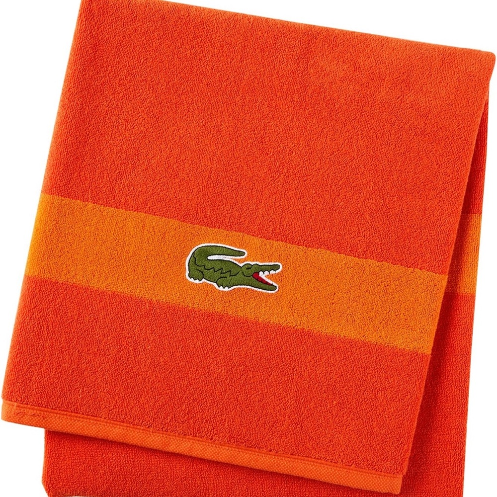 New Authentic Lacoste Orange Towel with Logo